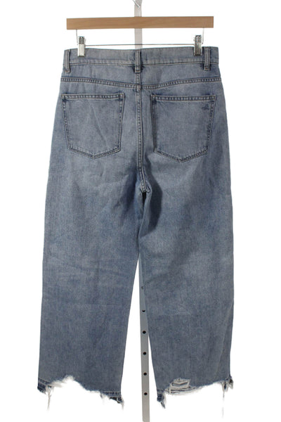 DL1961 Womens Wide Leg Jeans Blue High Rise Button 100% Cotton Size 27