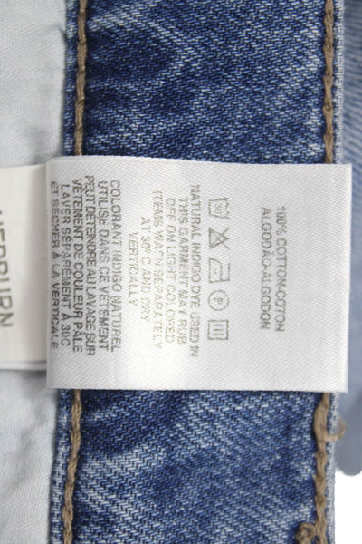 DL1961 Womens Wide Leg Jeans Blue High Rise Button 100% Cotton Size 27