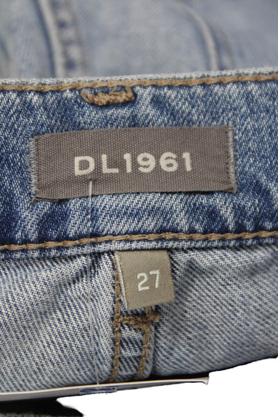 DL1961 Womens Wide Leg Jeans Blue High Rise Button 100% Cotton Size 27