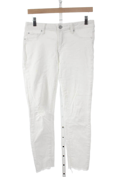 Articles of Society Womens Skinny Jeans White Button Low Rise Size 27