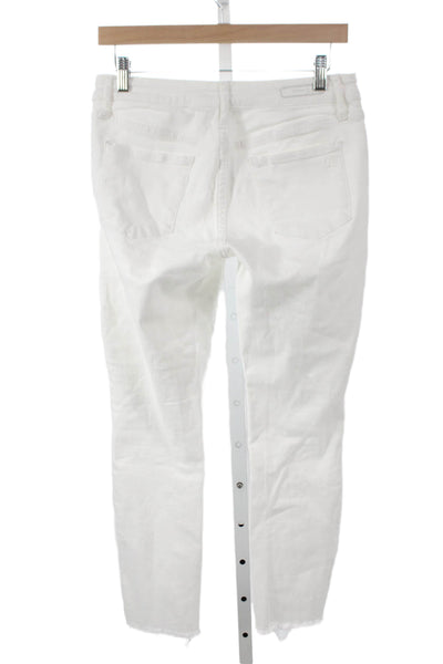Articles of Society Womens Skinny Jeans White Button Low Rise Size 27