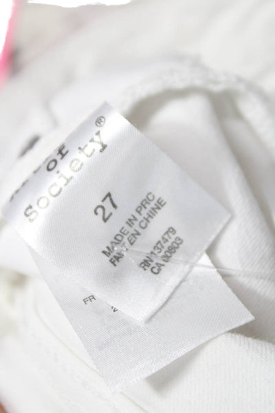 Articles of Society Womens Skinny Jeans White Button Low Rise Size 27