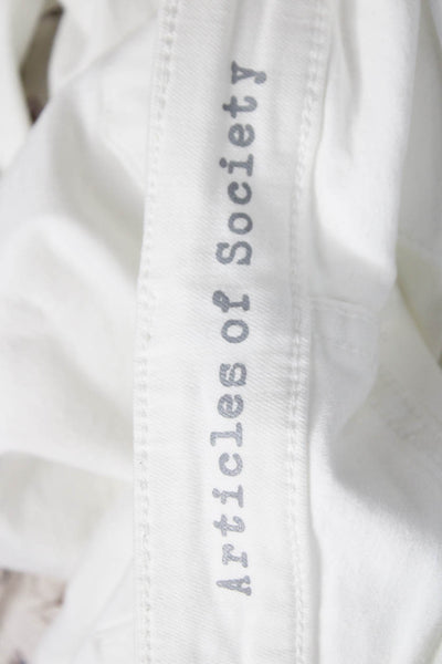Articles of Society Womens Skinny Jeans White Button Low Rise Size 27