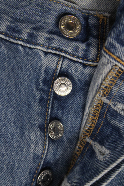 Levi Strauss & Co Unisex Adults Straight Jeans Blue Button Size 30