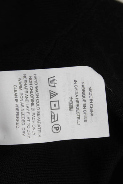 J Crew Women Collared Merino Wool Pullover Black Long Sleeve Size M