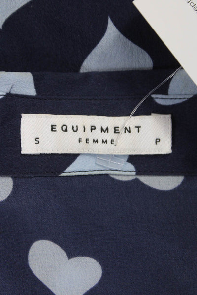 Equipment Femme Womens Basic Silk Sleeveless Blouse Blue Size S