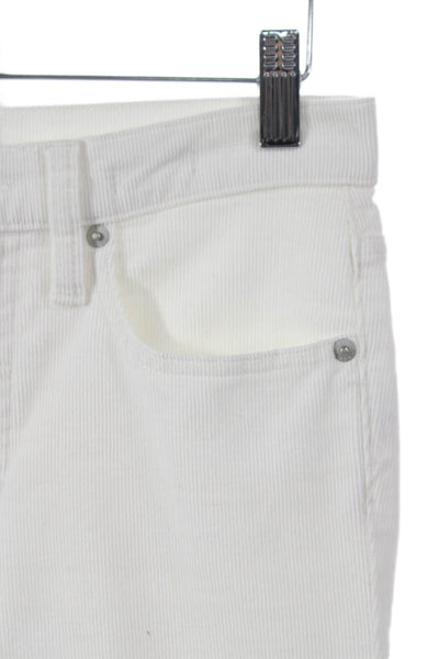 J Crew Womens White Straight Pants Cotton Blend Low Rise Size 26