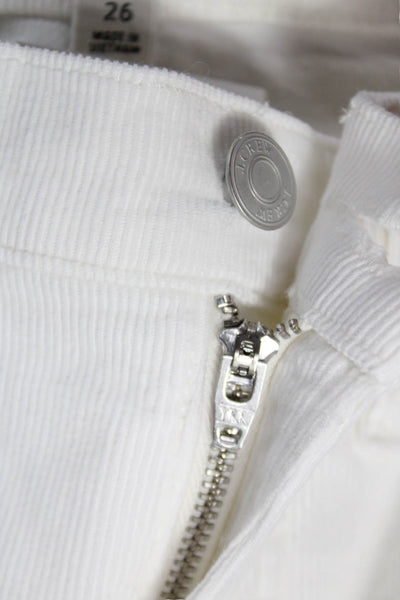 J Crew Womens White Straight Pants Cotton Blend Low Rise Size 26