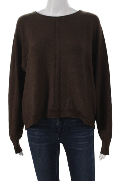 Zenana Outfitters Women Pullover Sweater Brown Boat Neck Long Sleeve Size S