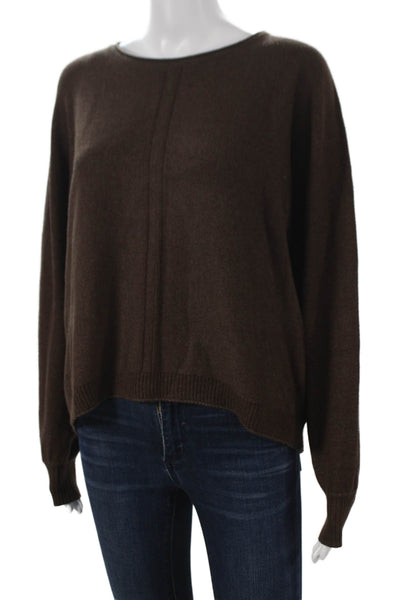 Zenana Outfitters Women Pullover Sweater Brown Boat Neck Long Sleeve Size S