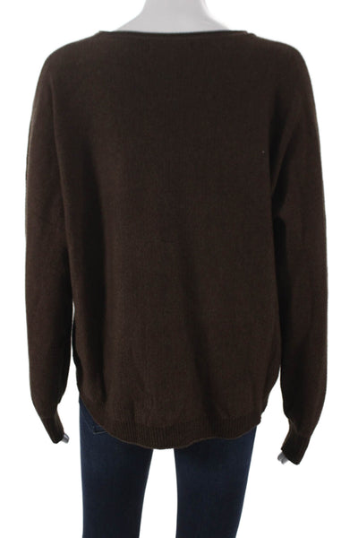 Zenana Outfitters Women Pullover Sweater Brown Boat Neck Long Sleeve Size S