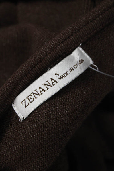 Zenana Outfitters Women Pullover Sweater Brown Boat Neck Long Sleeve Size S