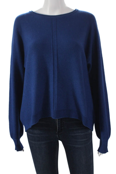 Zenana Outfitters Womens Blue Boatneck Sweater Longsleeve Viscose Size S