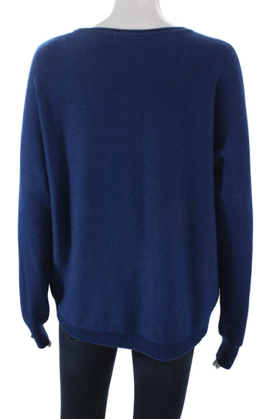 Zenana Outfitters Womens Blue Boatneck Sweater Longsleeve Viscose Size S