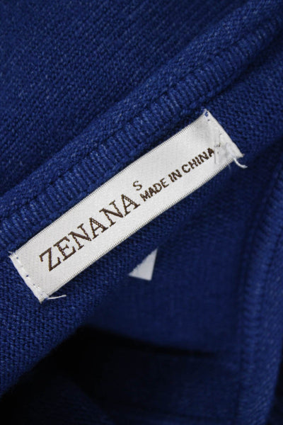 Zenana Outfitters Womens Blue Boatneck Sweater Longsleeve Viscose Size S