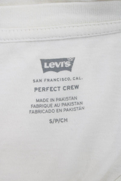 Levis Womens Basic Striped Crew Neck Short Sleeve 100% Cotton T-Shirt Size S