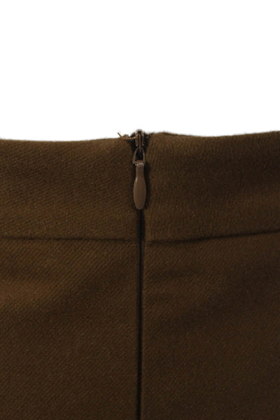 Celina's Women Straight Pencil Midi Skirt Brown Polyester Zip Size 46