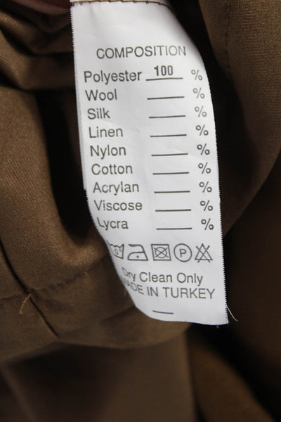 Celina's Women Straight Pencil Midi Skirt Brown Polyester Zip Size 46