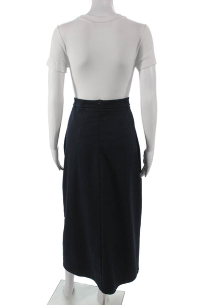 Celina's Womens Straight Pencil Skirt Black Midi Zip Polyester Size 46