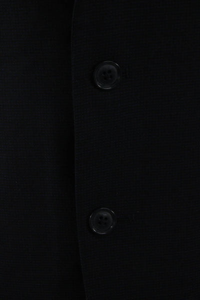 San Remo Mens 2 Piece Suit Black Wool Buttoned Solid Size 42 Short