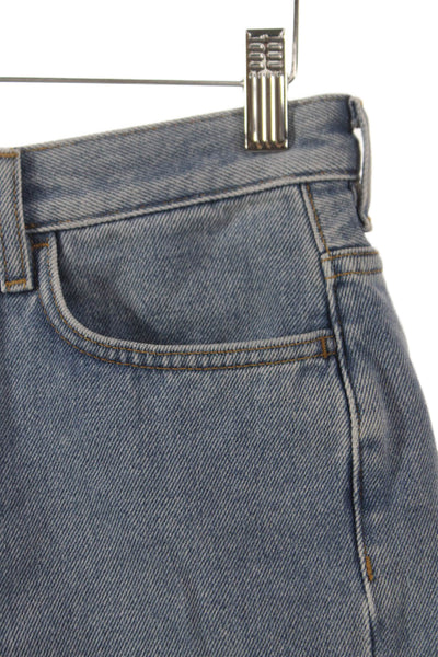 COS Womens Mom Shorts Blue Cotton Blend Button Solid Spring Size 34