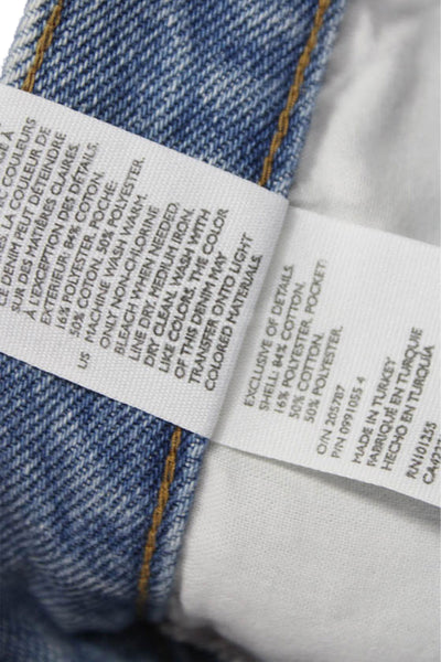 COS Womens Mom Shorts Blue Cotton Blend Button Solid Spring Size 34
