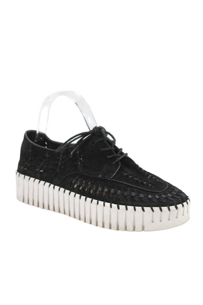 Silent D Womens Suede Lace Up Low Top Sneakers Black Size 39 9