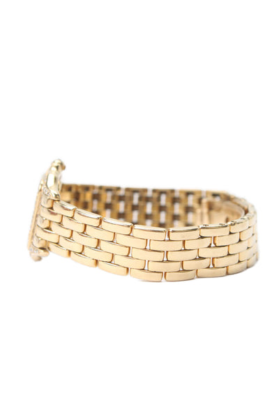 Cartier Womens Panthere Diamond Watch 18k Yellow Gold Quartz 70g