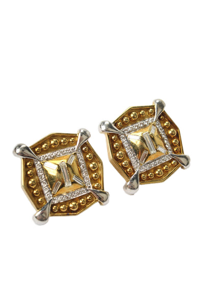 Designer Womens Vintage 14k Yellow Gold 2.20cts 58 Natural Diamond Earring 39g