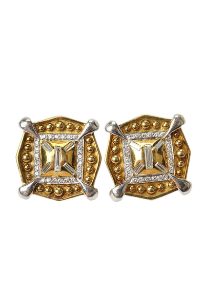 Designer Womens Vintage 14k Yellow Gold 2.20cts 58 Natural Diamond Earring 39g