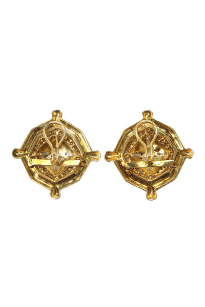 Designer Womens Vintage 14k Yellow Gold 2.20cts 58 Natural Diamond Earring 39g