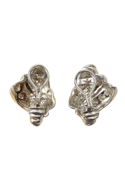 Designer Women Vintage 14k White Yellow Gold 2.80cts Natural Diamond Earring 21g
