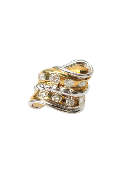 Designer Women Vintage 14k White Yellow Gold 2.80cts Natural Diamond Earring 21g