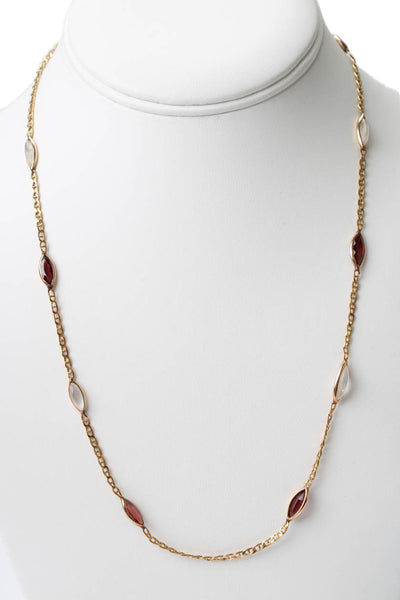 Balestra Womens Vintage 18K Y Gold Multigemstone Necklace 20.5" 9.7g