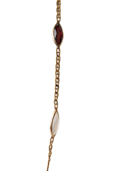 Balestra Womens Vintage 18K Y Gold Multigemstone Necklace 20.5" 9.7g