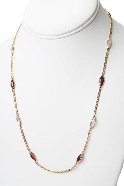 Balestra Womens Vintage 18K Y Gold Multigemstone Necklace 20.5" 9.7g