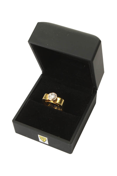 Designer Womens 18K Y Gold + 14K W Gold Diamond Ring Sz 6.5 16g