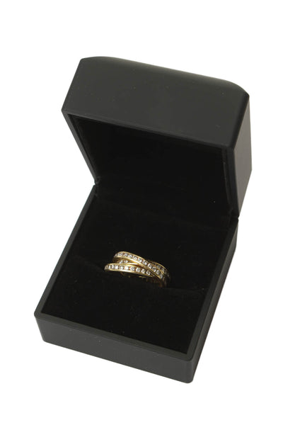Designer Womens 18K Y Gold Diamond Eternity Triple Rolling Ring Sz 6 8.4g