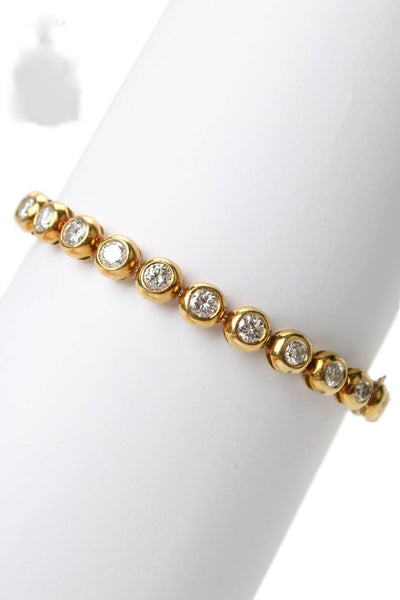GIA Womens Natural Diamond Tennis Bracelet 18K Yellow Gold 5.5cts 27g