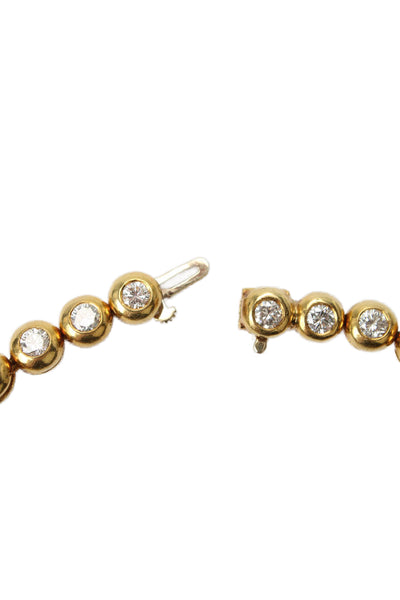 GIA Womens Natural Diamond Tennis Bracelet 18K Yellow Gold 5.5cts 27g