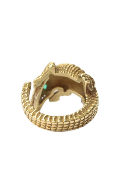 Barry Kieselstein-Cord Womens18K Yellow Gold Alligator Emerald Ring Sz 6.5 - 16g