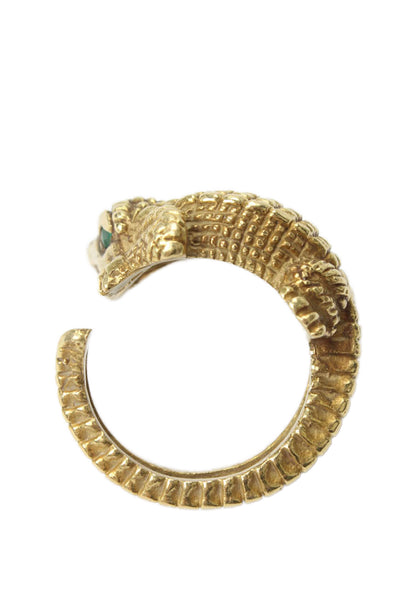 Barry Kieselstein-Cord Womens18K Yellow Gold Alligator Emerald Ring Sz 6.5 - 16g