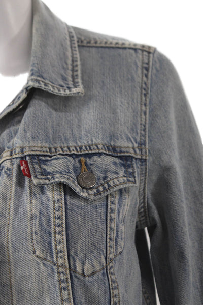 Levi's Womens Basic Jacket Blue Cotton Long Sleeve Button Size S