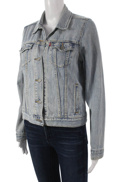 Levi's Womens Basic Jacket Blue Cotton Long Sleeve Button Size S