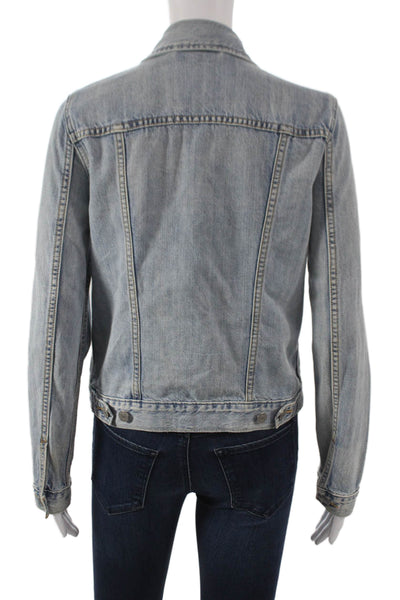 Levi's Womens Basic Jacket Blue Cotton Long Sleeve Button Size S