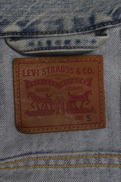 Levi's Womens Basic Jacket Blue Cotton Long Sleeve Button Size S