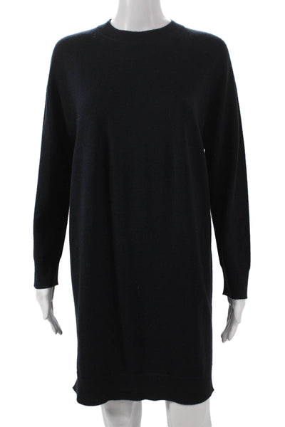 COS Women Sweater Dress Black Wool Crew Neck Long Sleeve Size XS