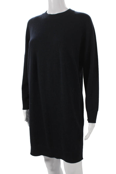 COS Women Sweater Dress Black Wool Crew Neck Long Sleeve Size XS