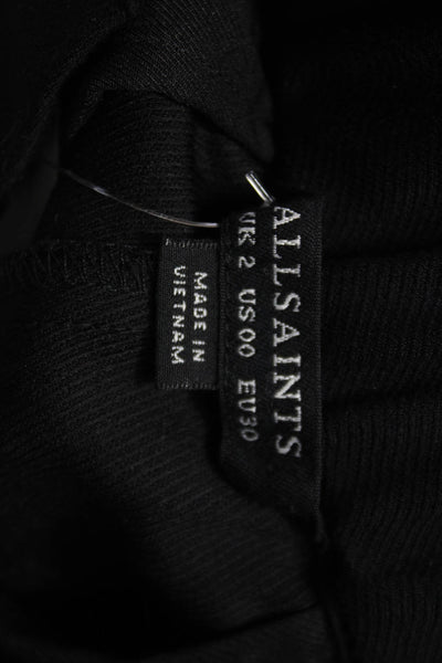 Allsaints Womens Black Viscose Dress Pants Pull On Size 00