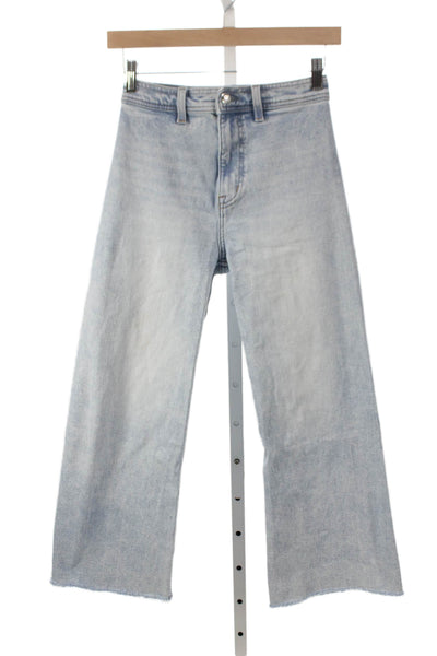 Pistola Womens Wide-Leg Jeans Blue High Rise Cotton Petite Size 24